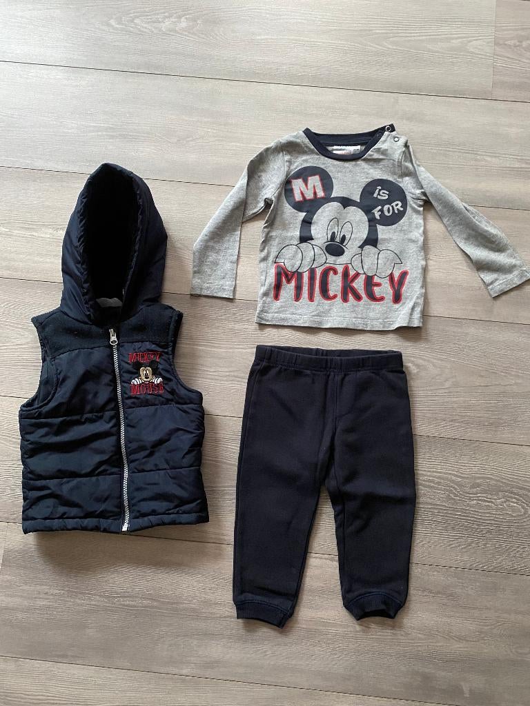 DISNEY BABY  3-delig "Mickey Mouse" setje maat 86, Disney Baby, Ophalen of Verzenden, Zo goed als nieuw, Setje
