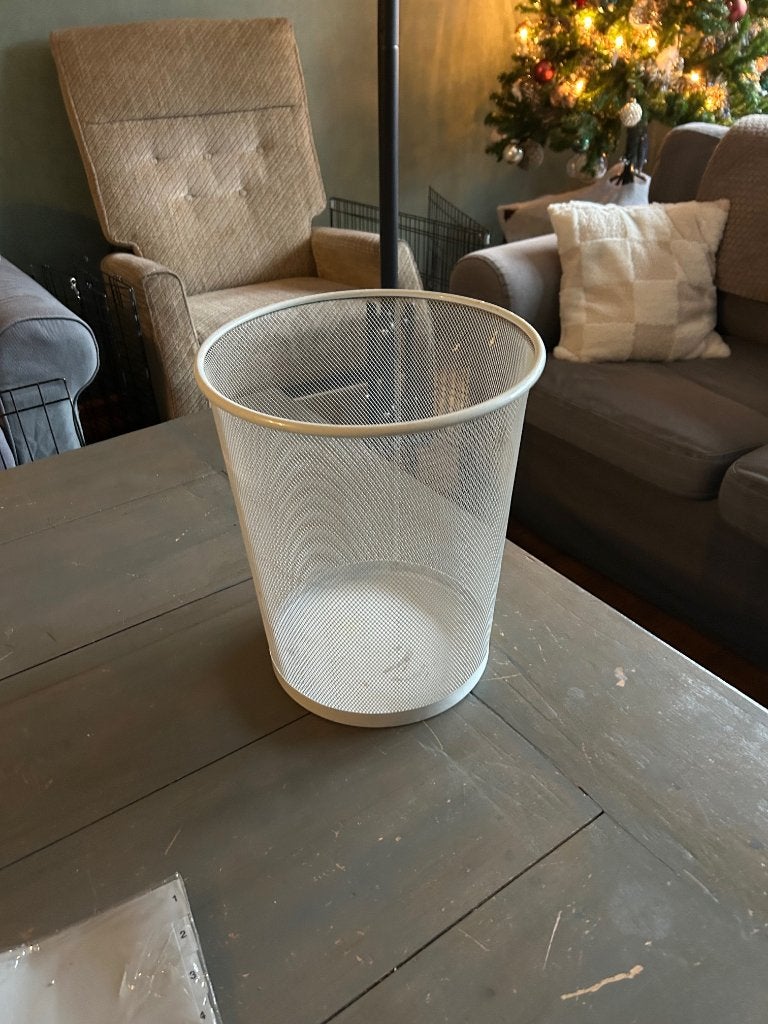 l49 – witte prullenmand, doorsnede 30 cm, hoogte 35 cm, Ophalen of Verzenden, Gebruikt