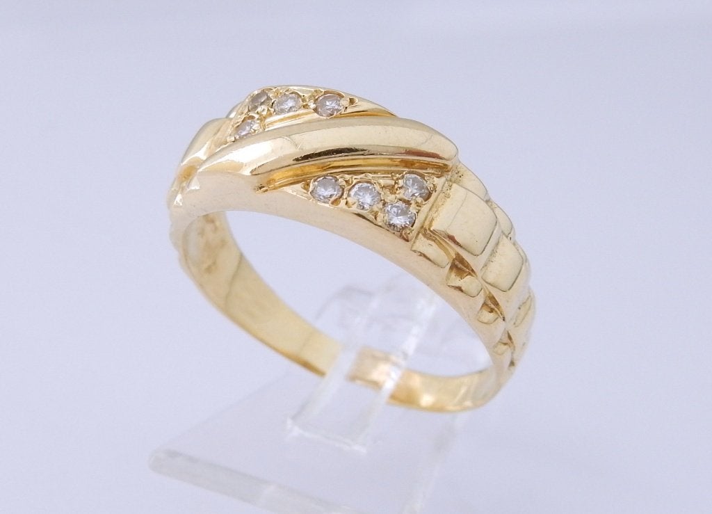 18 karaat Gouden Herenring Ring Diamanten M20, Jw, 20 of groter, Verzenden, Heer