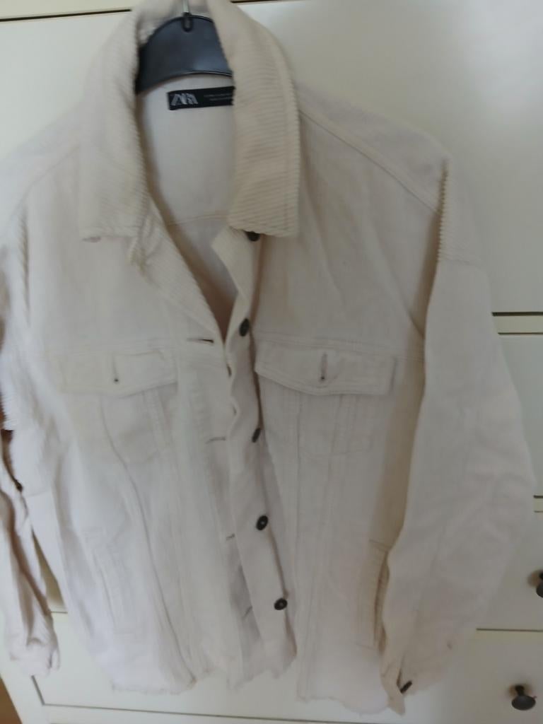 Zara Crème Corduroy Jas - Maat M, Maat 38/40 (M), Ophalen of Verzenden, Zo goed als nieuw, Zara