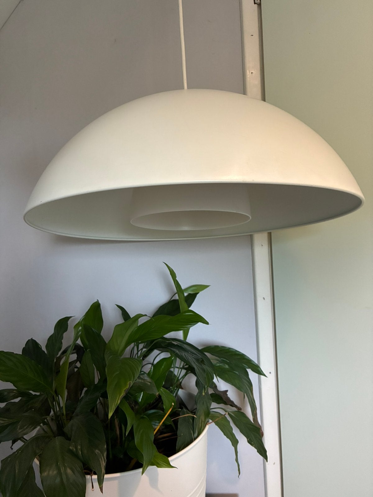 Mooie Grote ikea 365+ Brasa hanglamp goede staat 45 cm, Ophalen, Gebruikt, E27 (groot), Metaal
