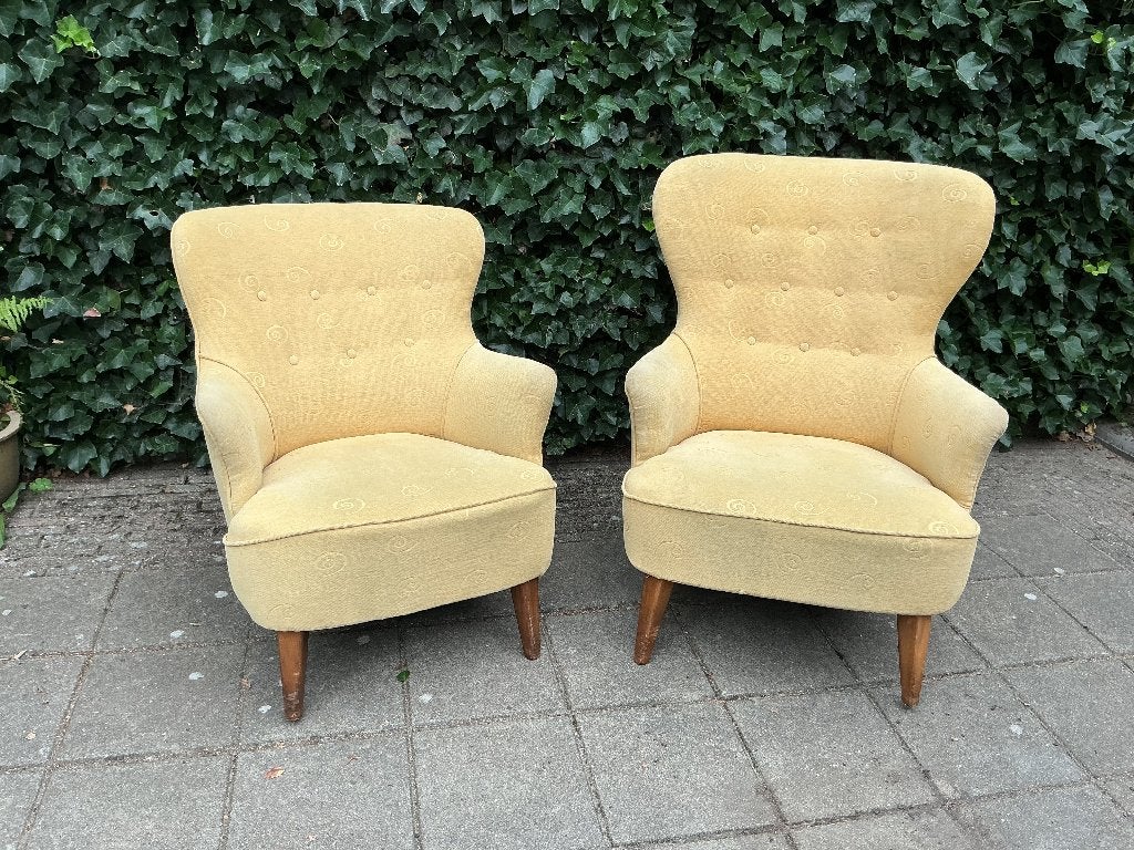 Artifort Theo Ruth fauteuils en bank, jaren '50, Ophalen, Gebruikt, 75 tot 100 cm, Stof