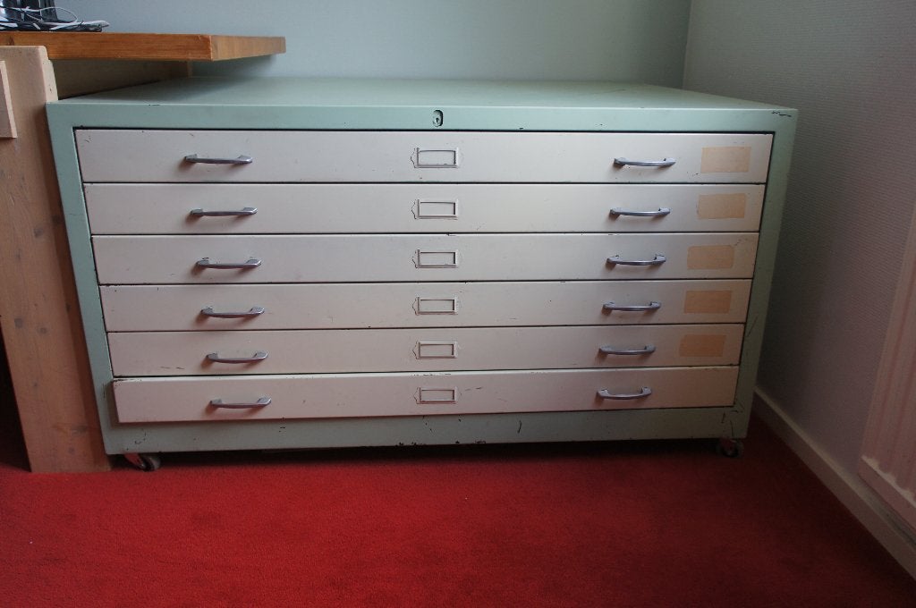 Vintage Tekeningkast / Archiefkast met 6 Lades, Ophalen, Gebruikt