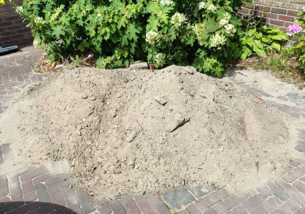 Gratis ophoogzand, Tuin en Terras, Ophalen, Gebruikt, Ophoogzand