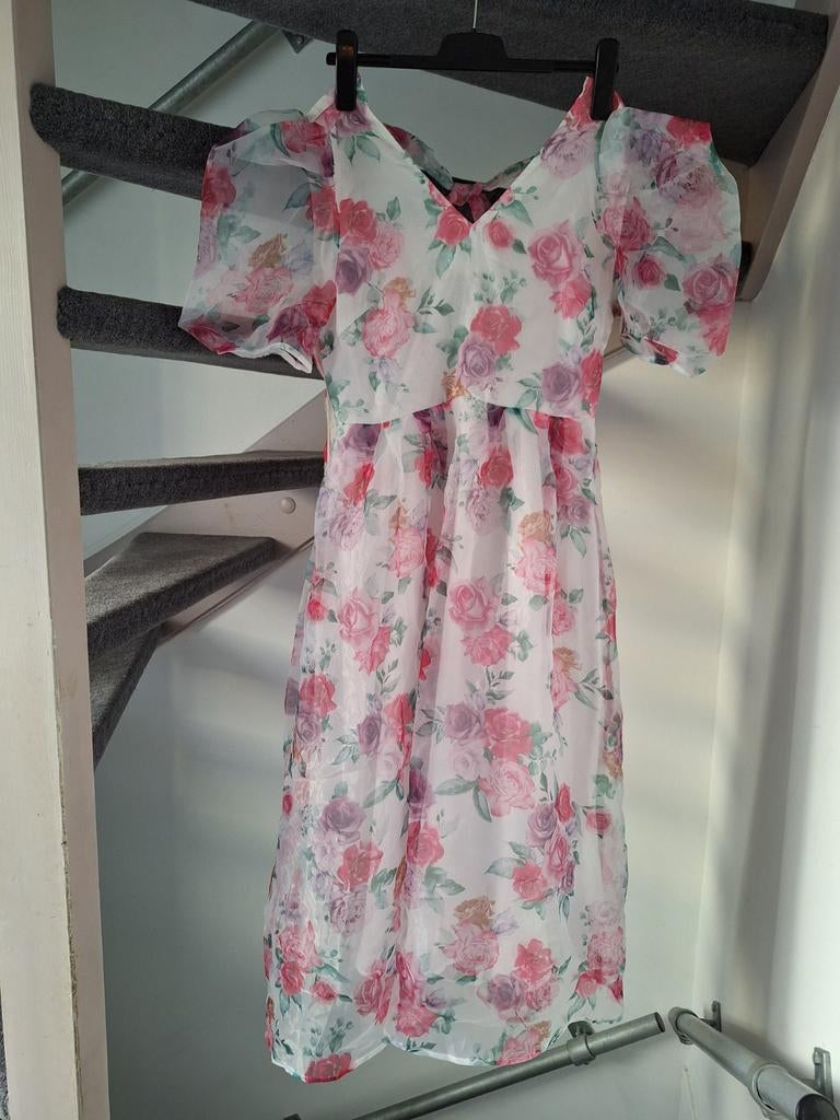Jurk Missy maat 38 met bloemenprint, Maat 38/40 (M), Wit, Missy, Ophalen of Verzenden