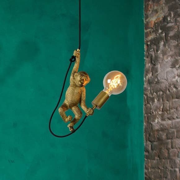 Lucide Chimp Hanglamp Aap Goud - Nieuw in doos, Huis en Inrichting, Kunststof, Nieuw, Modern, Speels, Industrieel, E27 (groot)