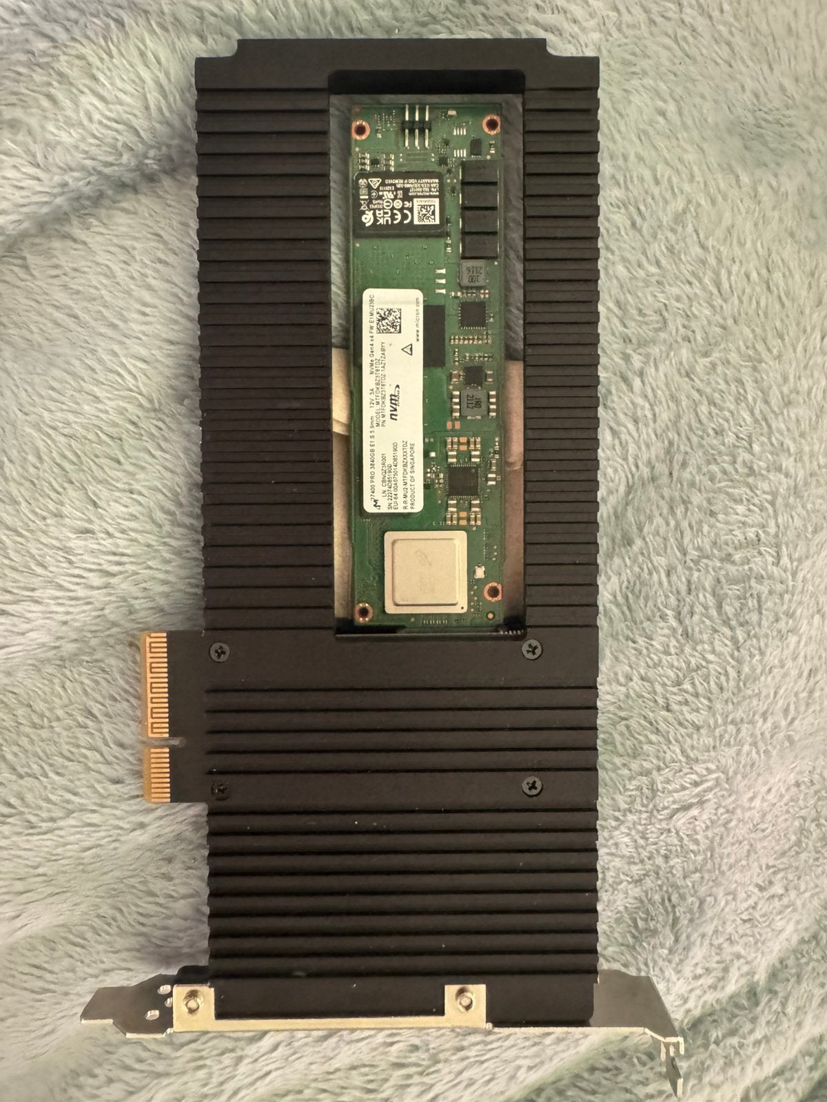 Micron nmve SSD 4TB + Adapter voor PciE slot., Ophalen of Verzenden, Zo goed als nieuw, Desktop