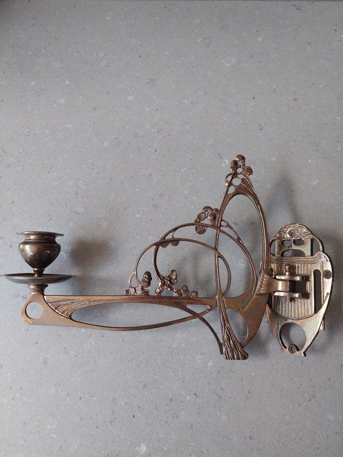 Art Nouveau Koperen Wandkandelaar - Antiek, Ophalen of Verzenden, Koper of Brons
