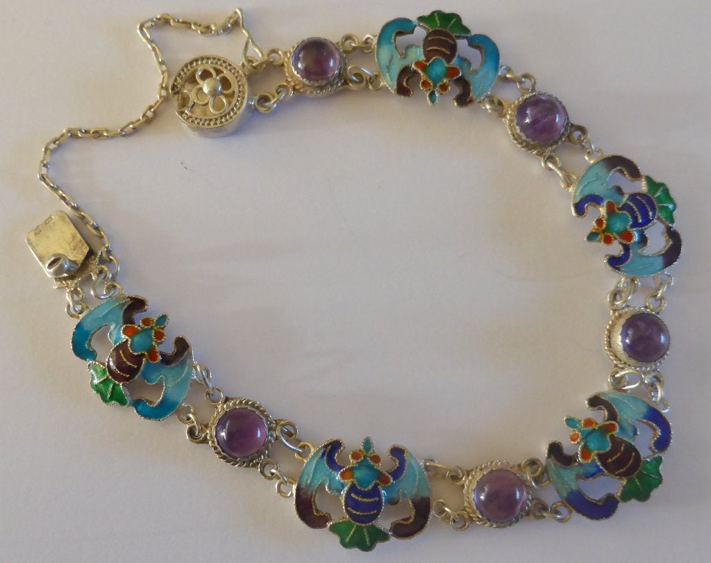 Unieke zilveren armband vleermuis/emaille/Sluijters/Den Haag, Sieraden, Tassen en Uiterlijk, Armbanden, Verzenden, Zo goed als nieuw