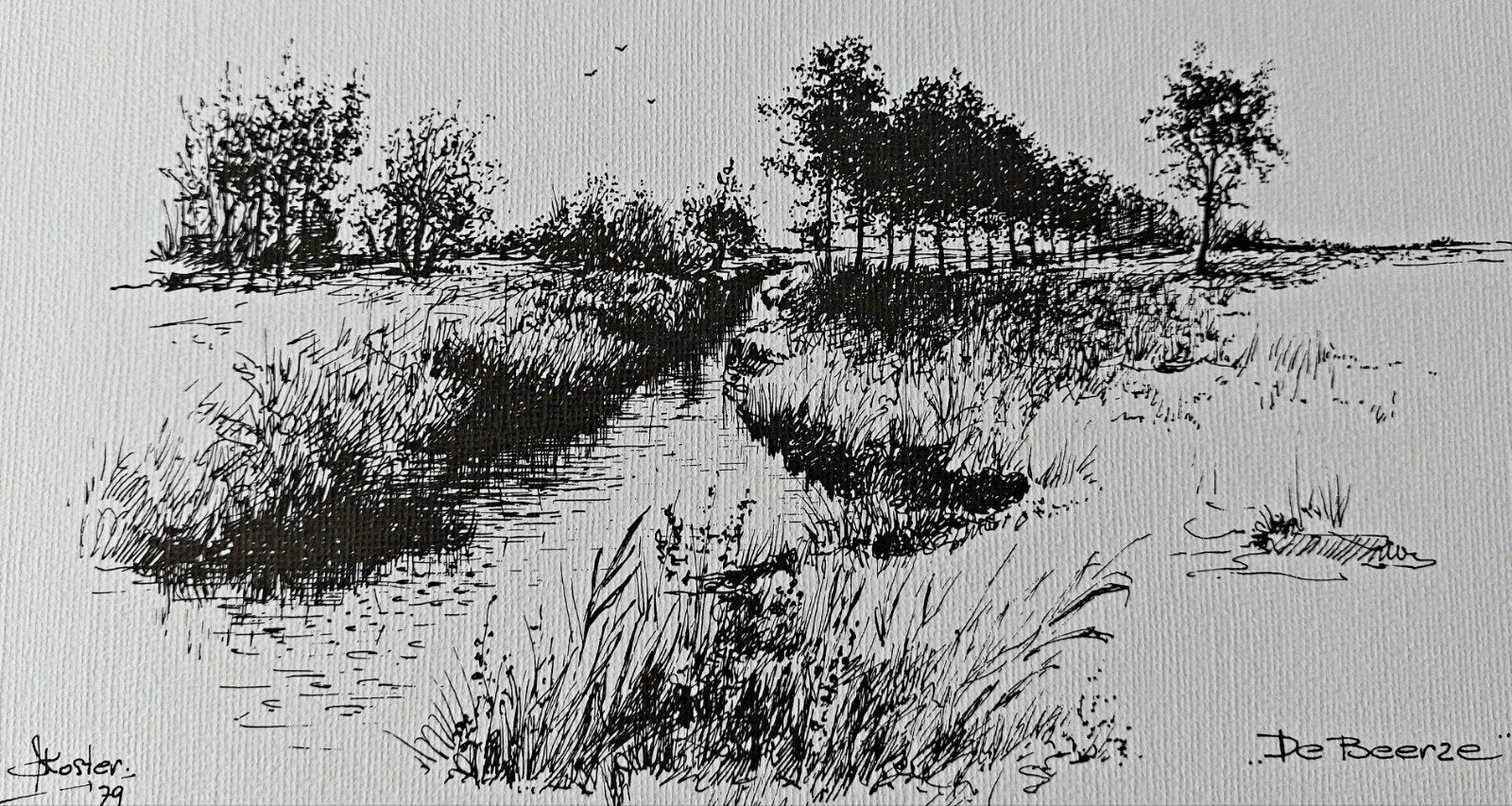Riviertje.... " de Beerze " .... Kees Koster ..

Pentekening, Ophalen of Verzenden
