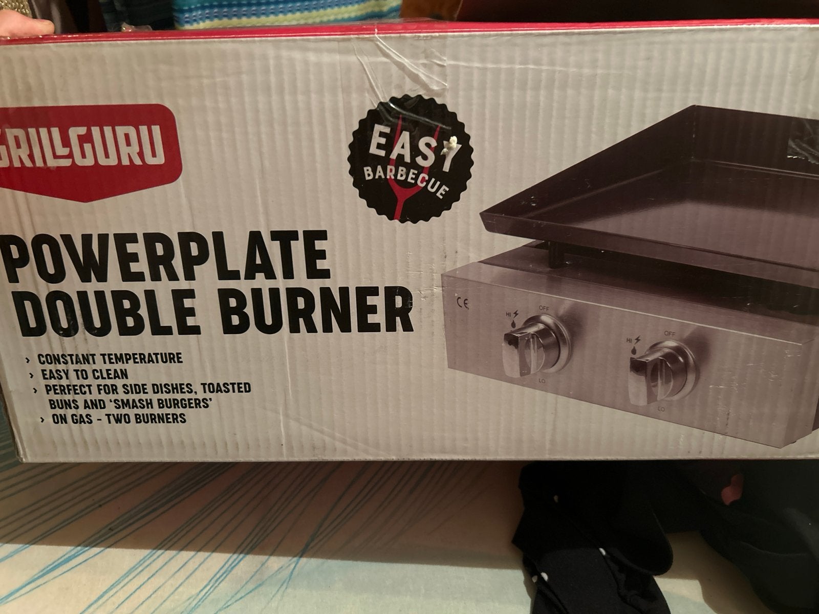 Grill Guru Powerplate Double Burner Gas BBQ Plaat, Ophalen, Nieuw
