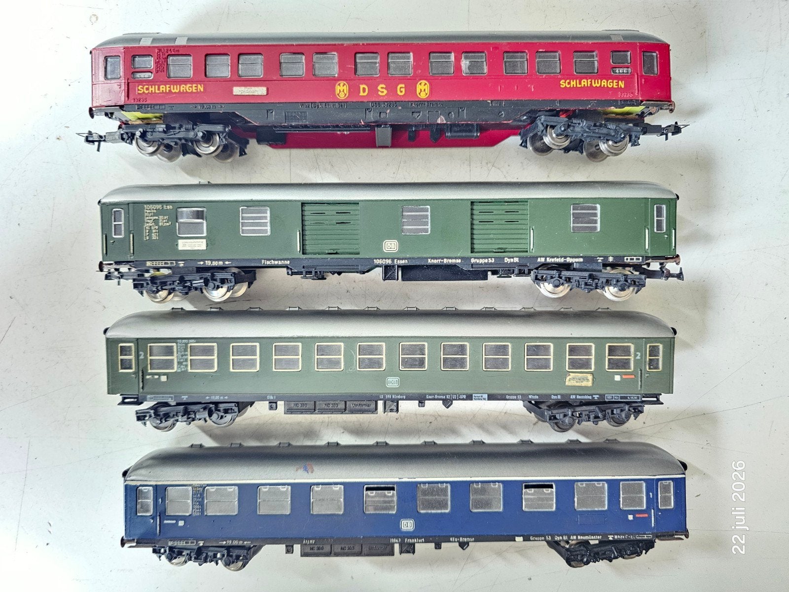 Fleischmann Deltrein D rijtuigen set modeltrein, Gebruikt, Gelijkstroom, Fleischmann, Wagon