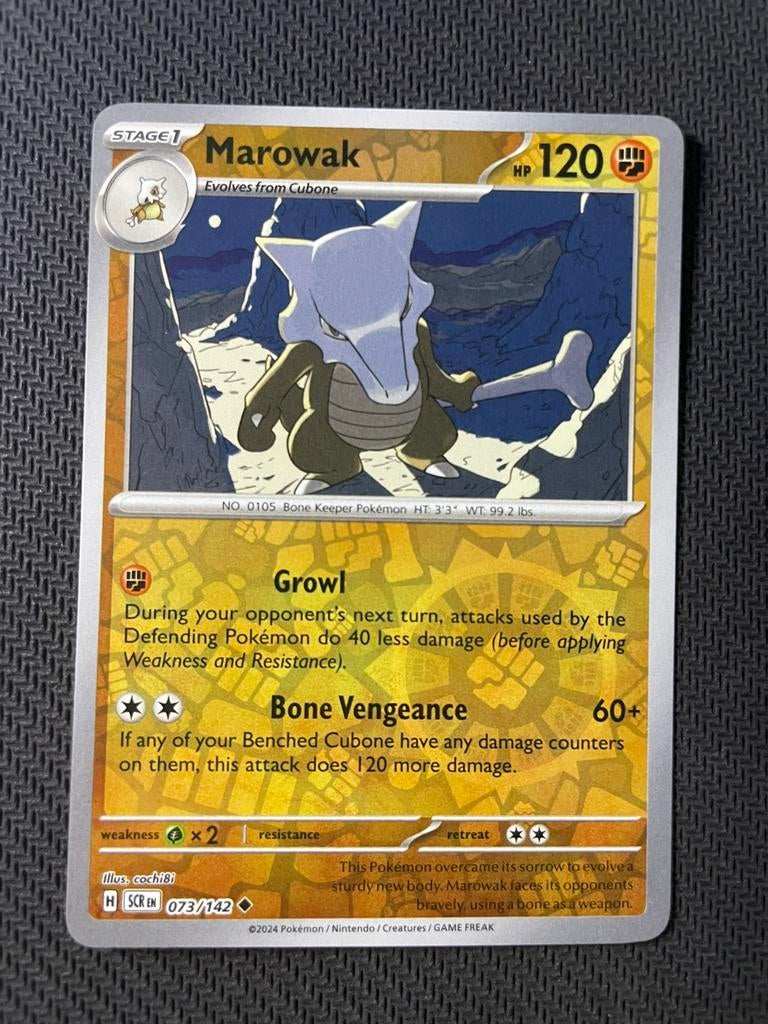 Marowak 073/142 Reverse Holo Stellar Crown Packfresh, Ophalen of Verzenden, Zo goed als nieuw