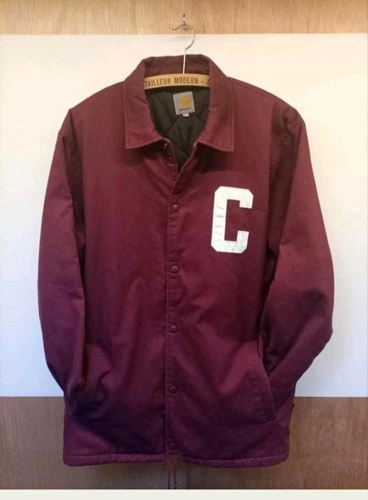 Carhartt duck canvas coach / college jacket – bordeaux – XL, Ophalen of Verzenden, Nieuw, Maat 56/58 (XL)