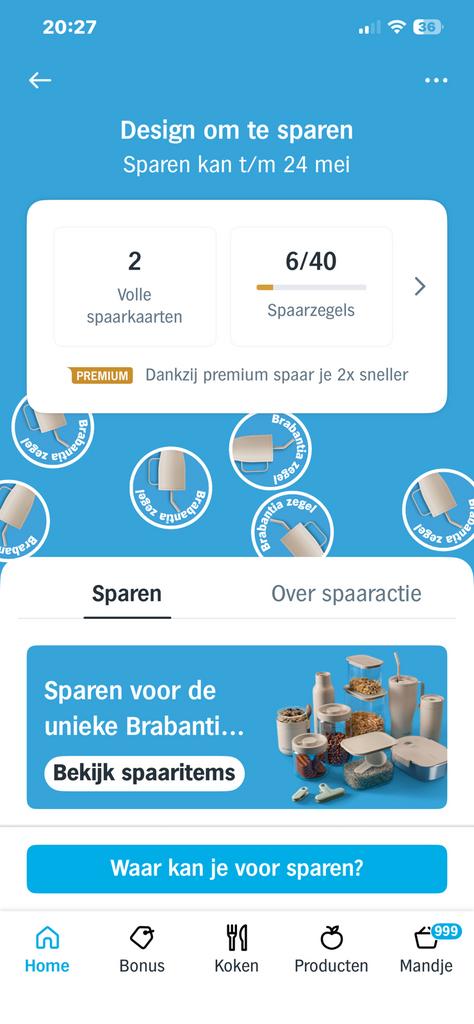 AH Brabantia spaarzegels  ( 2 volle kaarten en 6 zegels ), Hobby en Vrije tijd, Spaarzegeltjes, Ophalen of Verzenden, Winkel, Super of Benzinepomp