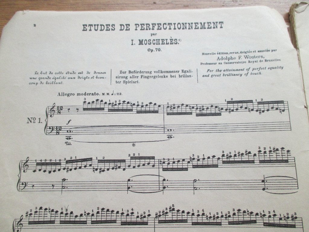 MOCHELÈS - ETUDES DE PERFECTIONNEMENT -PIANO, Gebruikt, Klassiek, Ophalen of Verzenden, Artiest of Componist