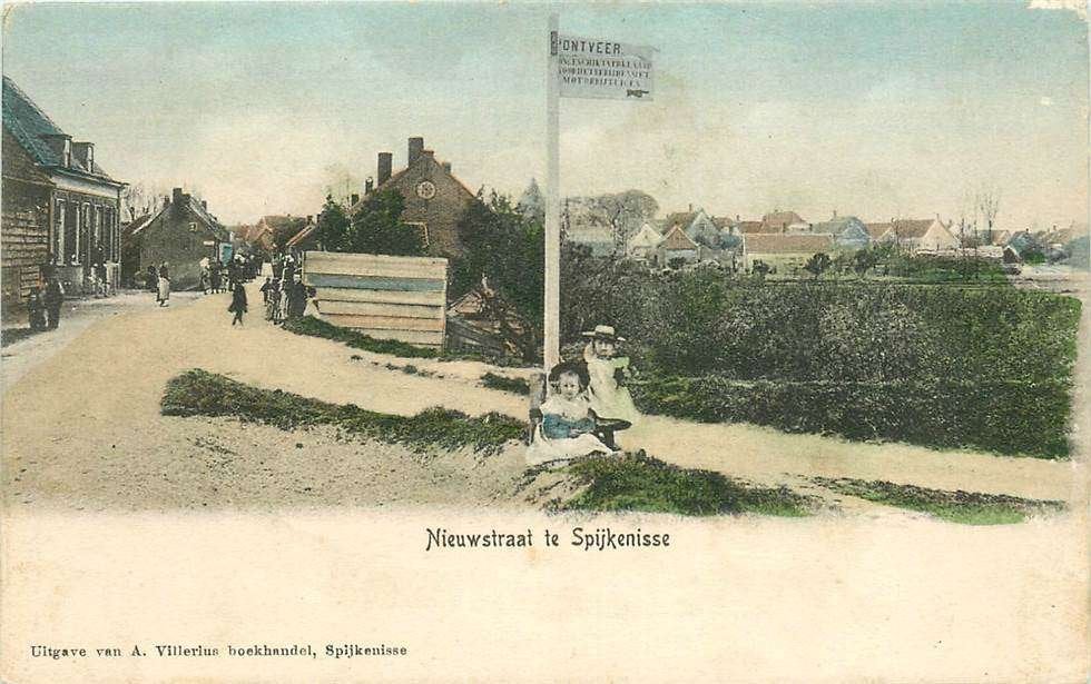304-097-009 Spijkenisse Nieuwstraat, Verzamelen, Verzenden, Voor 1920, Zuid-Holland
