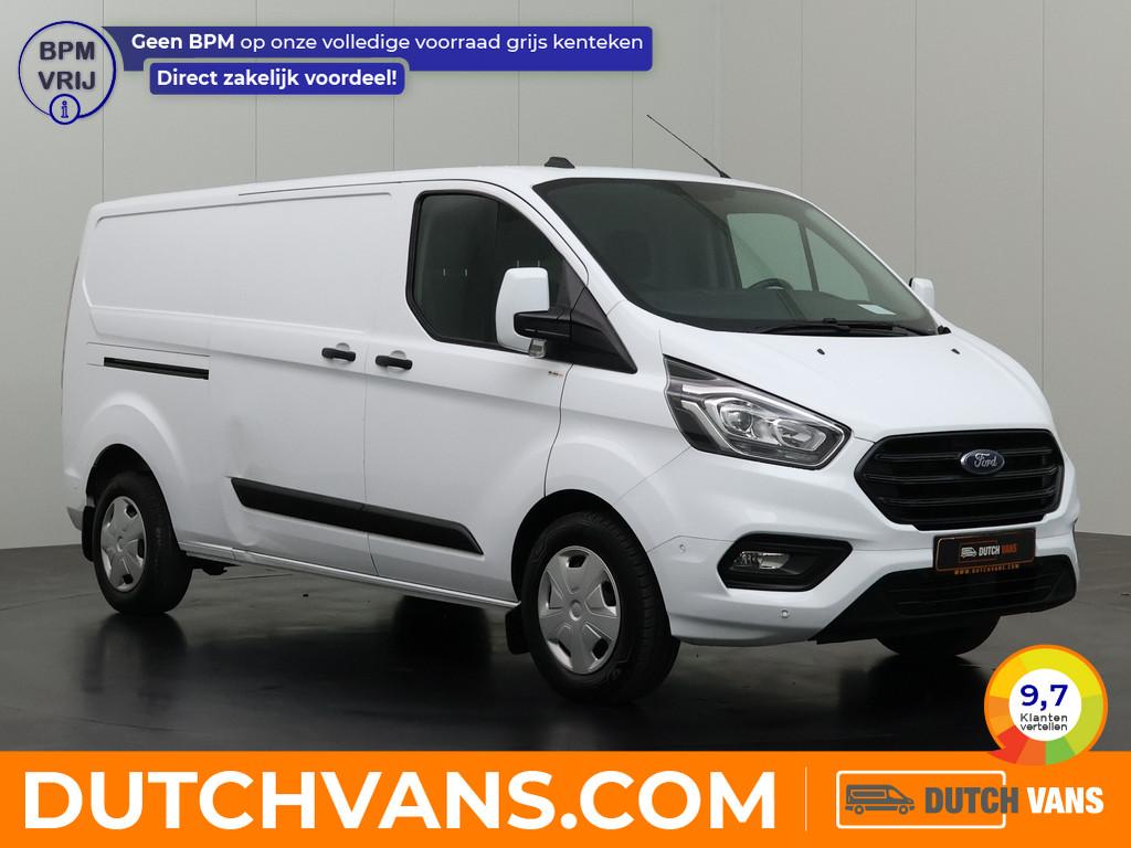 Ford Transit Custom 2.0TDCi 130PK Lang | Airco | Cruise | 3-, Stof, Gebruikt, 2800 kg, Wit