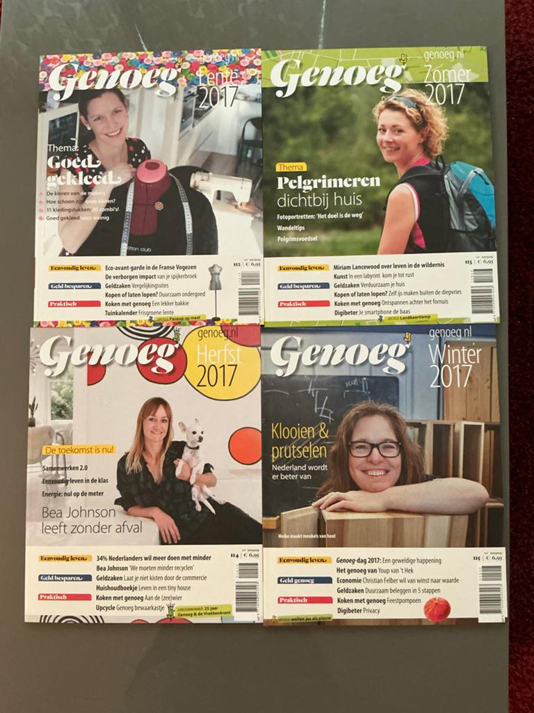 Volledige jaargang Genoeg tijdschrift 2017 (4 edities), Boeken, Tijdschriften en Kranten, Ophalen of Verzenden, Gelezen, Overige typen