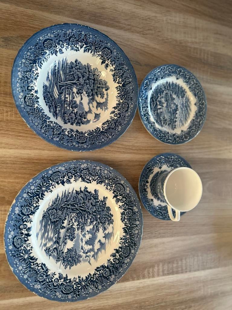 Vintage Engels servies Grindley Homeland - 47-delig, Antiek en Kunst, Antiek | Servies compleet, Ophalen of Verzenden