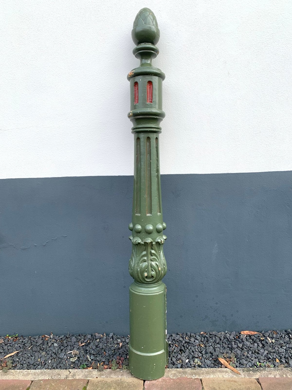 Decoratieve houten ornament / trapbaluster - Groen, Ophalen