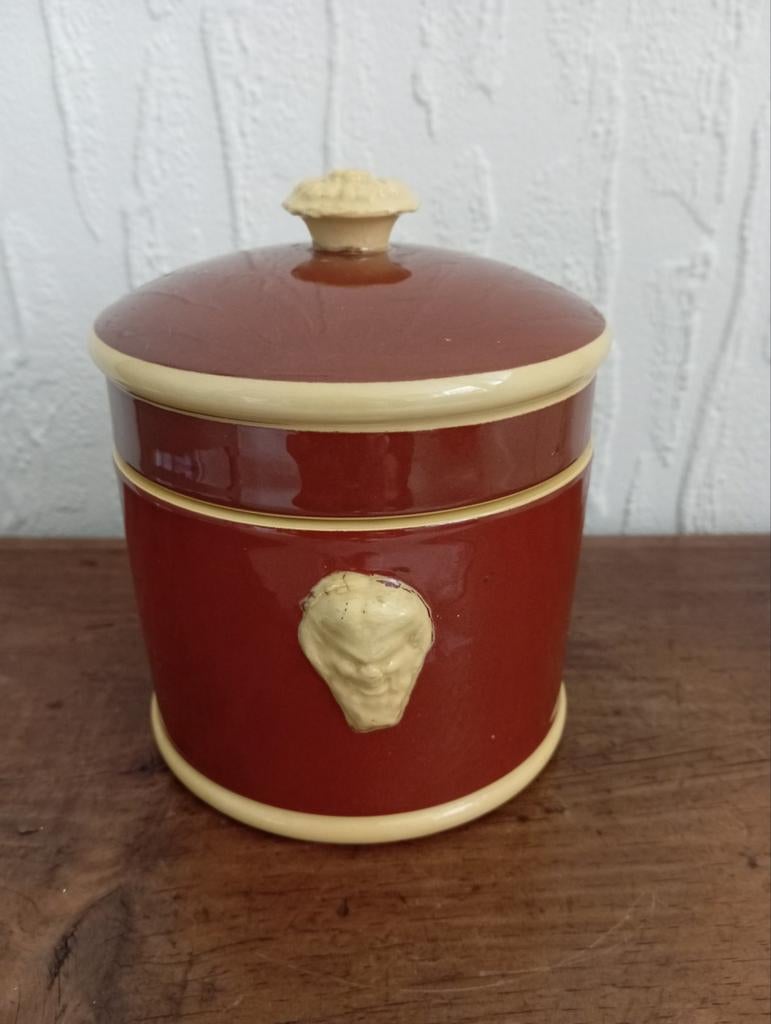 Antieke Franse foie gras pot van Sarreguemines no.8., Ophalen of Verzenden