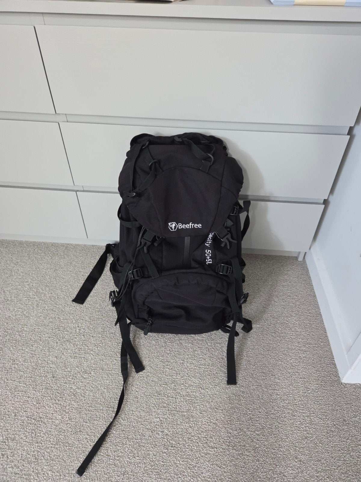 Beefree Backpack 50+5 L - Zwart, Overige merken, 40 cm of meer, Gebruikt, Ophalen of Verzenden