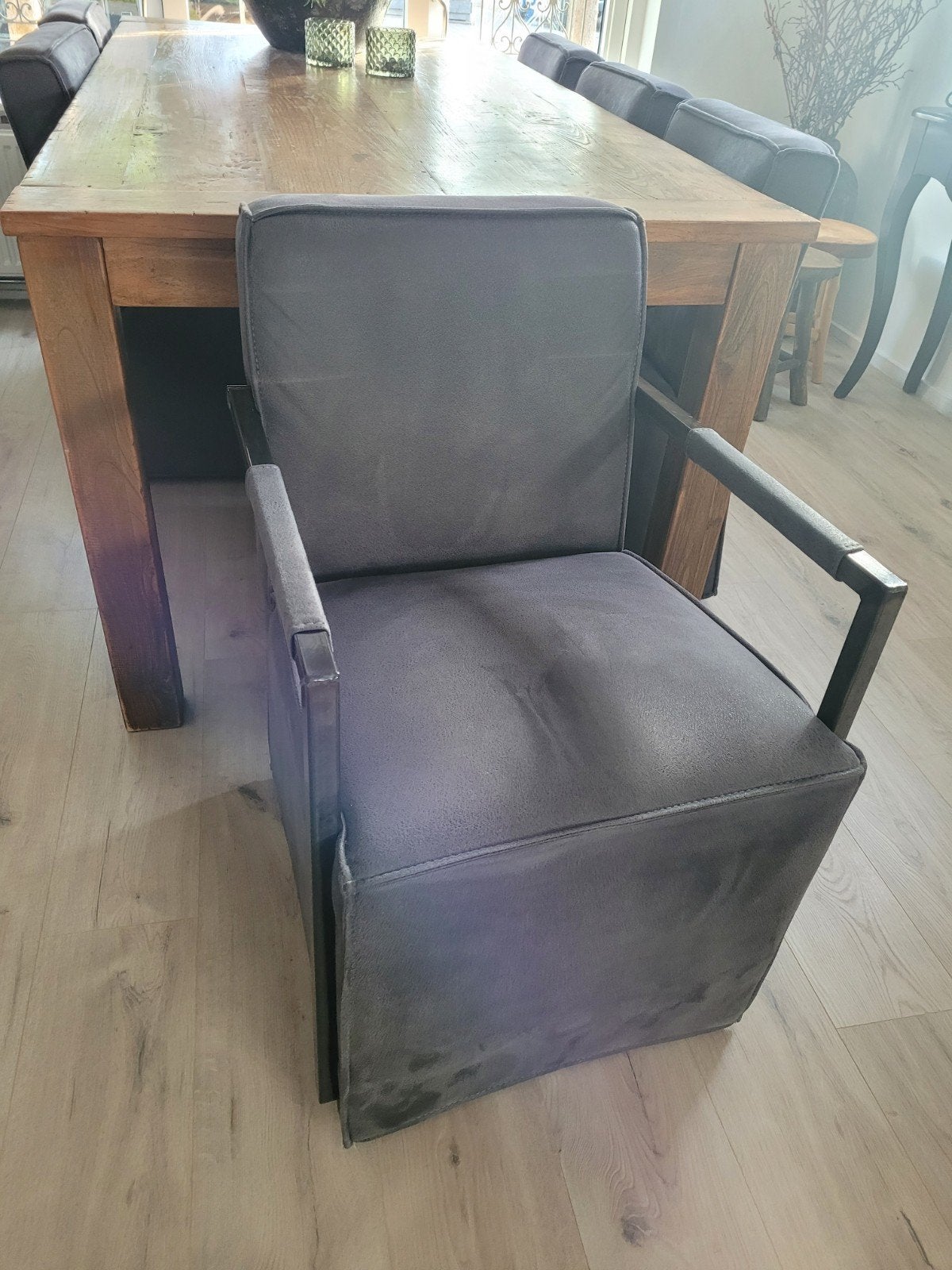 6 eetkamerstoelen  op wieltjes, Huis en Inrichting, Ophalen, Gebruikt, Vier