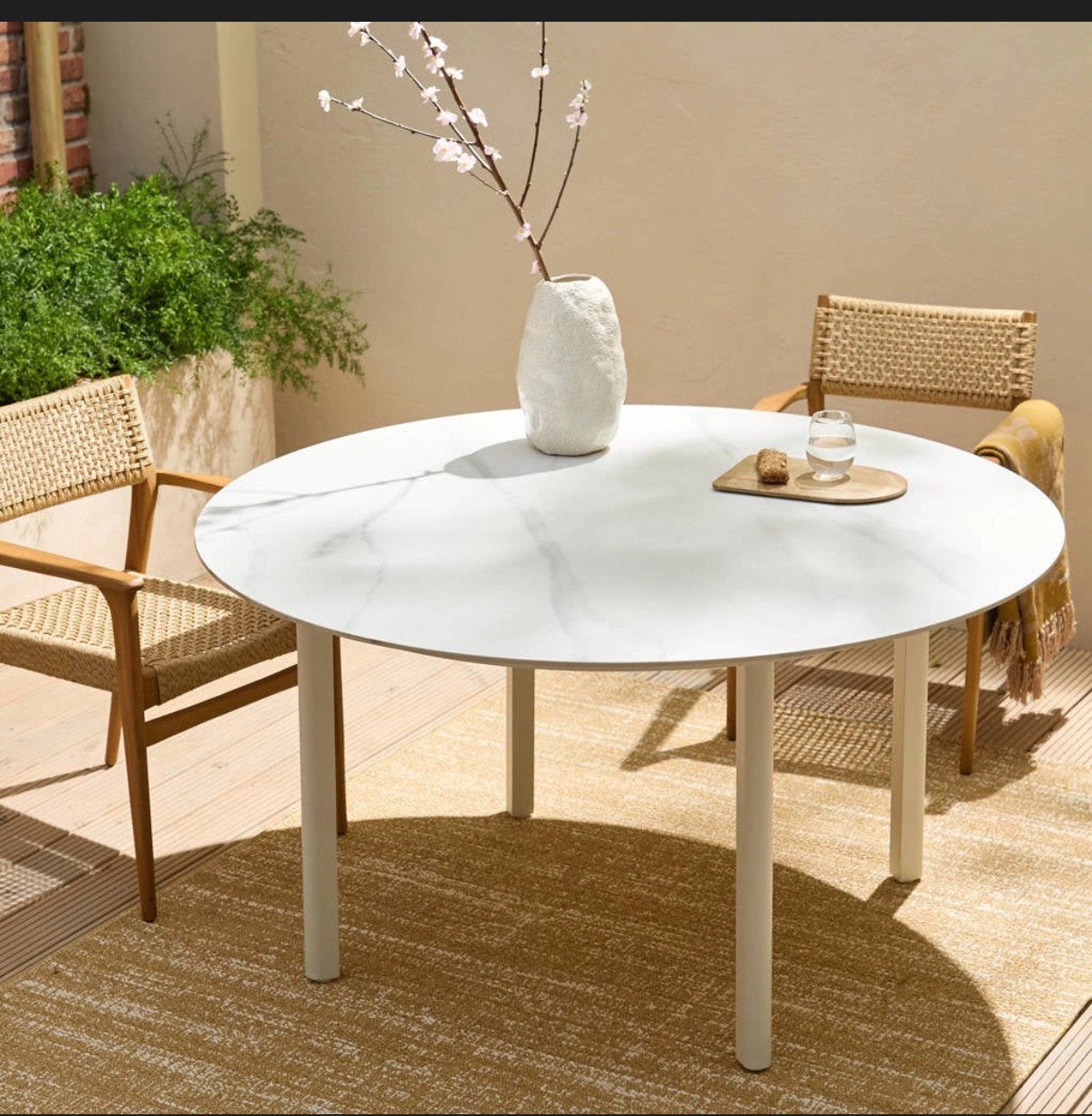 Marmerlook tuintafel, Ophalen, Zo goed als nieuw, Aluminium