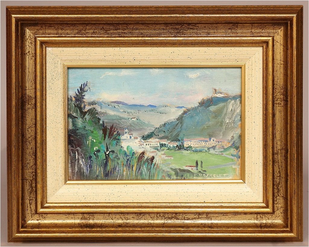 Paul DAXHELET, het verborgen dorpje, Paneel, Ophalen of Verzenden, Landschap, Olieverf