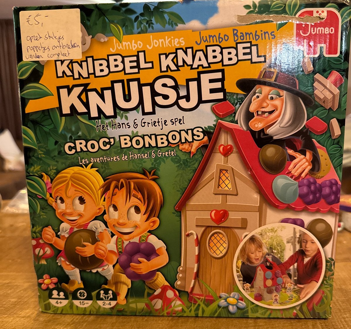 Knibbel Knabbel Knuisje bordspel - Hans & Grietje, Drie of vier spelers, Ophalen of Verzenden, Gebruikt