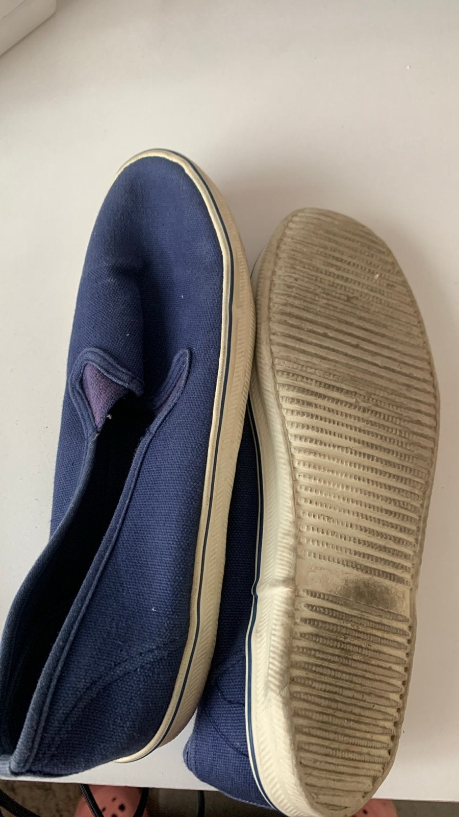 Blauwe instappers maat 38,euro 1,95, Ophalen, Gedragen, Blauw, Instappers