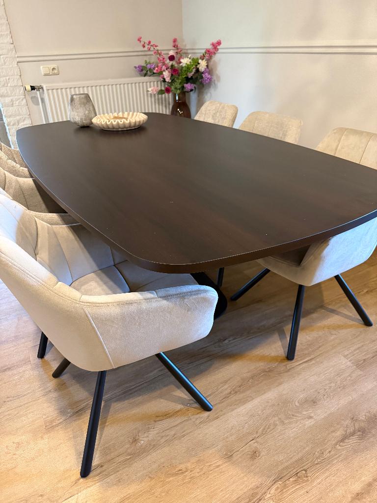 Nieuwe Deens ovale eettafel, 50 tot 100 cm, Vijf personen of meer, Ovaal, Ophalen