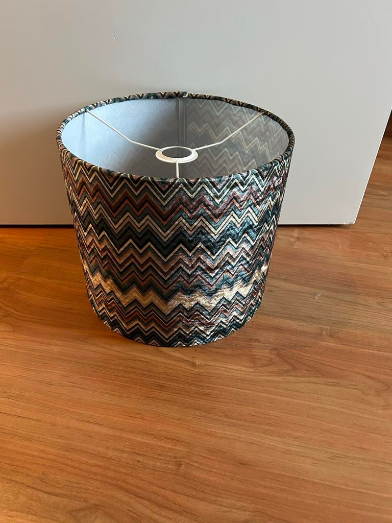 Stijlvolle Lampenkap met Zigzag Patroon, Ophalen, Rond, Zo goed als nieuw, Bruin