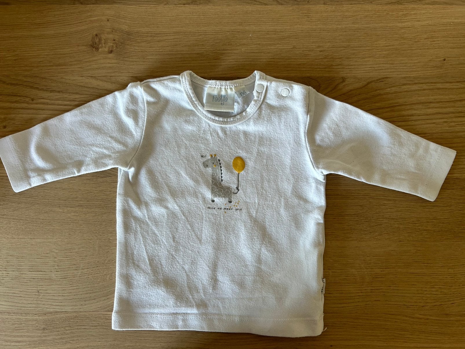 Wit shirtje van Feetje - maat 56, Ophalen of Verzenden, Gebruikt, Jongetje of Meisje, Shirtje of Longsleeve