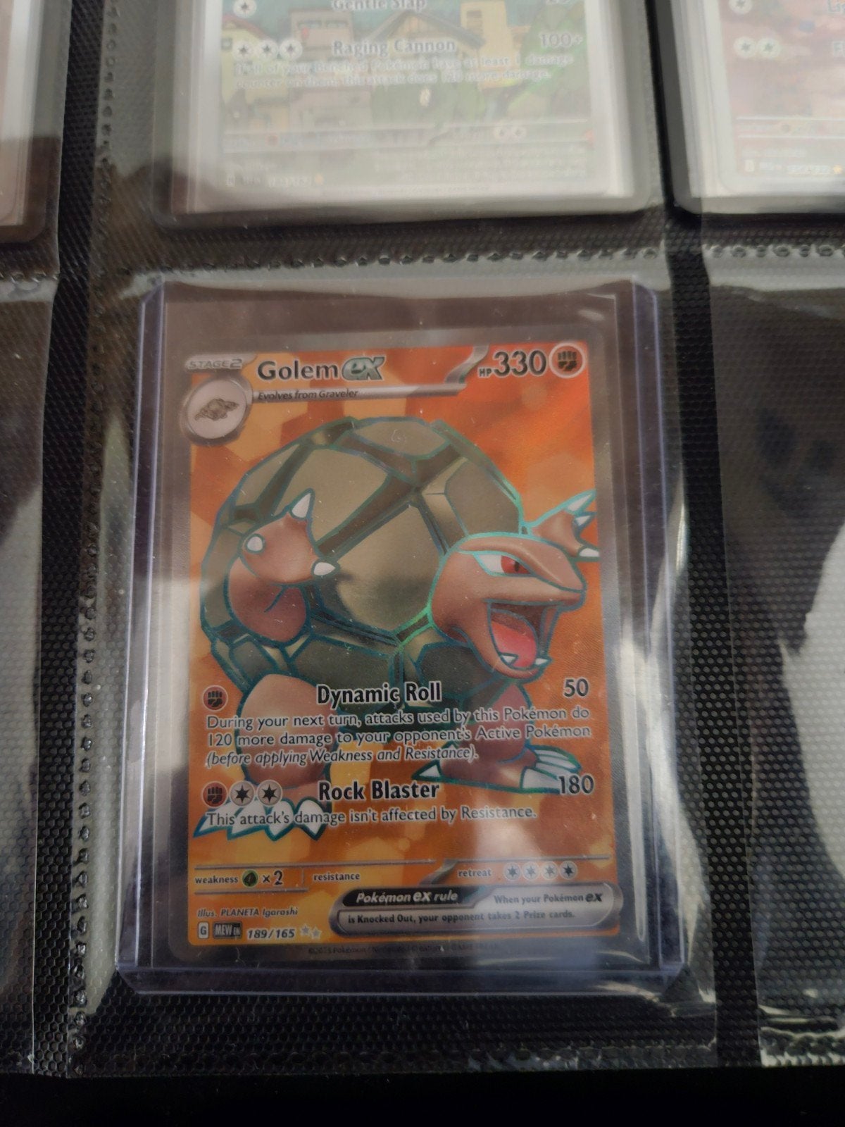 Pokemon Golem ex 189/165 151 Set Engels, Ophalen of Verzenden, Zo goed als nieuw, Losse kaart, Foil