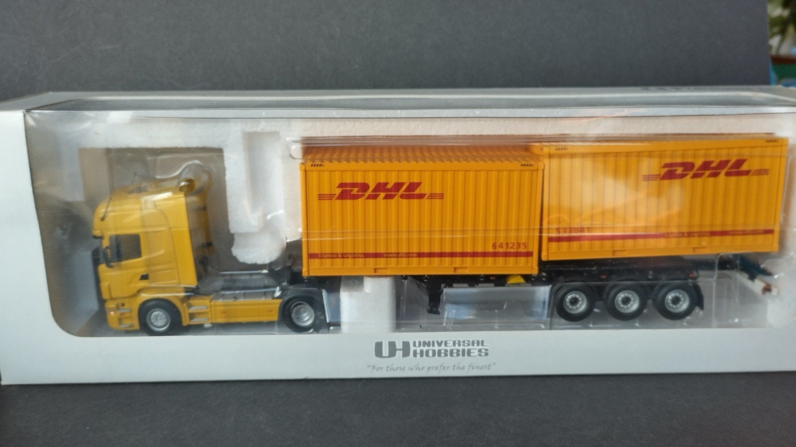 Scania R 580 Krone Box Liner Dhl container 1:50 Universal Po, Overige merken, France, Verzenden, .