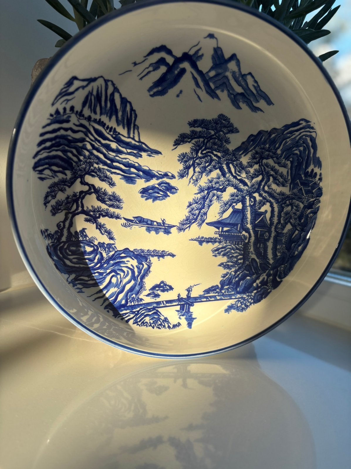 Prachtige Delftsblauwe stenen schaal, Antiek en Kunst, Ophalen of Verzenden