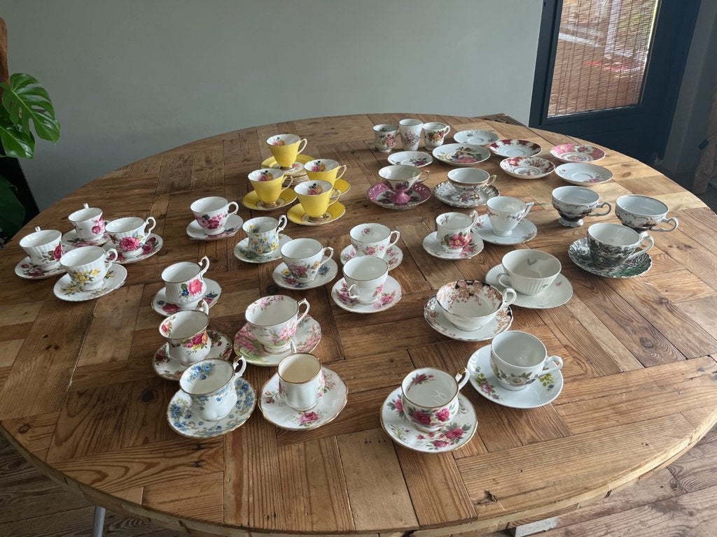 Verzameling vintage kop/schotels - Royal Albert e. a., Ophalen, Gebruikt, Porselein, Kop en/of schotel