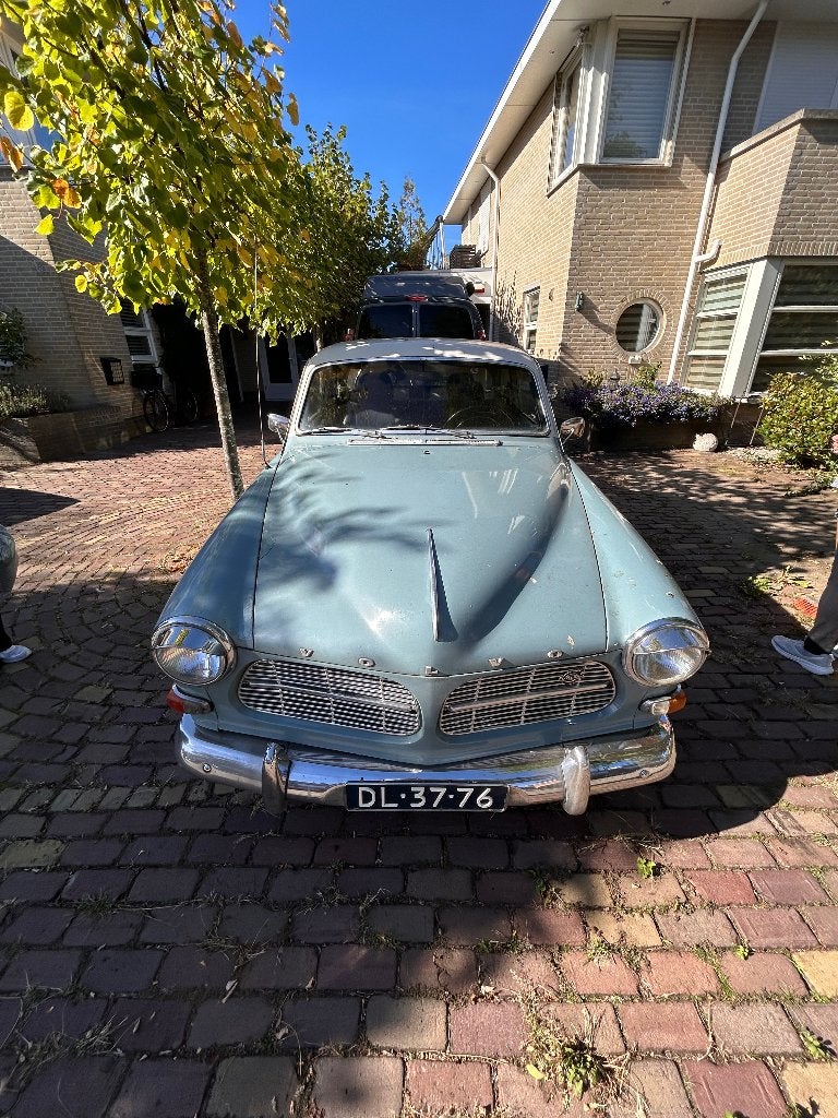 Volvo Amazon 1966 Lichtblauw/wit dak, LPG/benzine. APK vrij, Overige carrosserieën, 1064 kg, Blauw, Leder