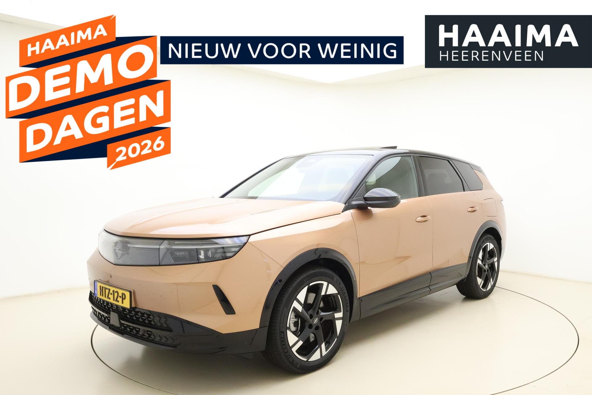 Opel Grandland Electric GS 73 kWh DEMO VOORDEEL € 10.500 |, Stof, Gebruikt, 213 pk, Bruin