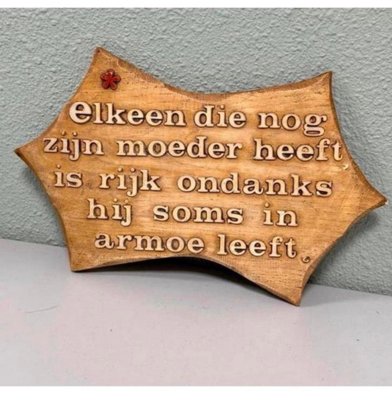 Vintage hout houten Tekstbord spreuk wandbord moeder mama, Ophalen of Verzenden, Zo goed als nieuw, H, H