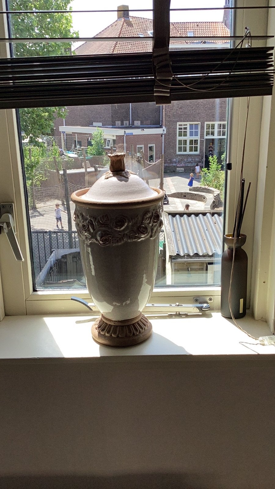 Mooie aardenwerk pot met deksel, Antiek en Kunst, Antiek | Keramiek en Aardewerk, Ophalen of Verzenden