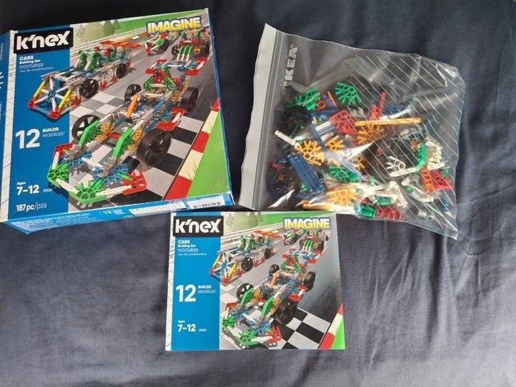 K'nex Imagine Cars Bouwset - 12 modellen, Kinderen en Baby's, Speelgoed | Bouwstenen, Ophalen, Zo goed als nieuw, K'nex