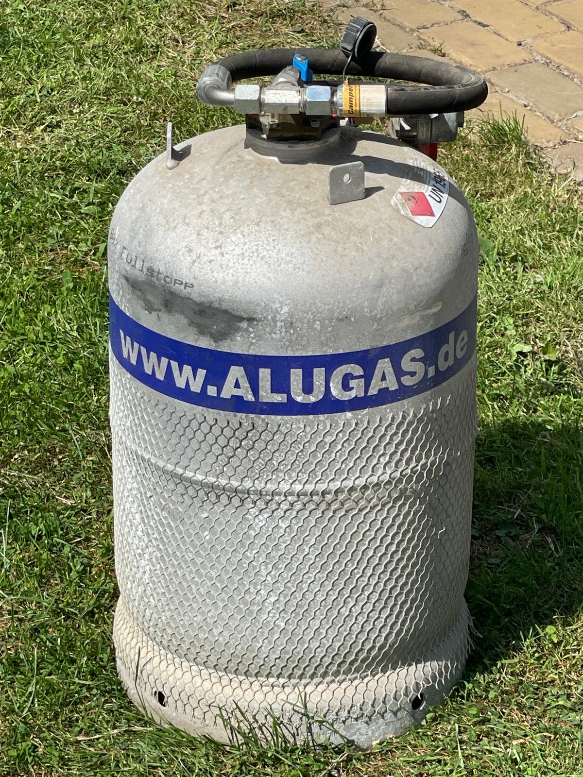 ALUGAS.de LPG gasfles 22ltr met 80% vulstop, Caravans en Kamperen, Camper-accessoires, Gebruikt, Verzenden
