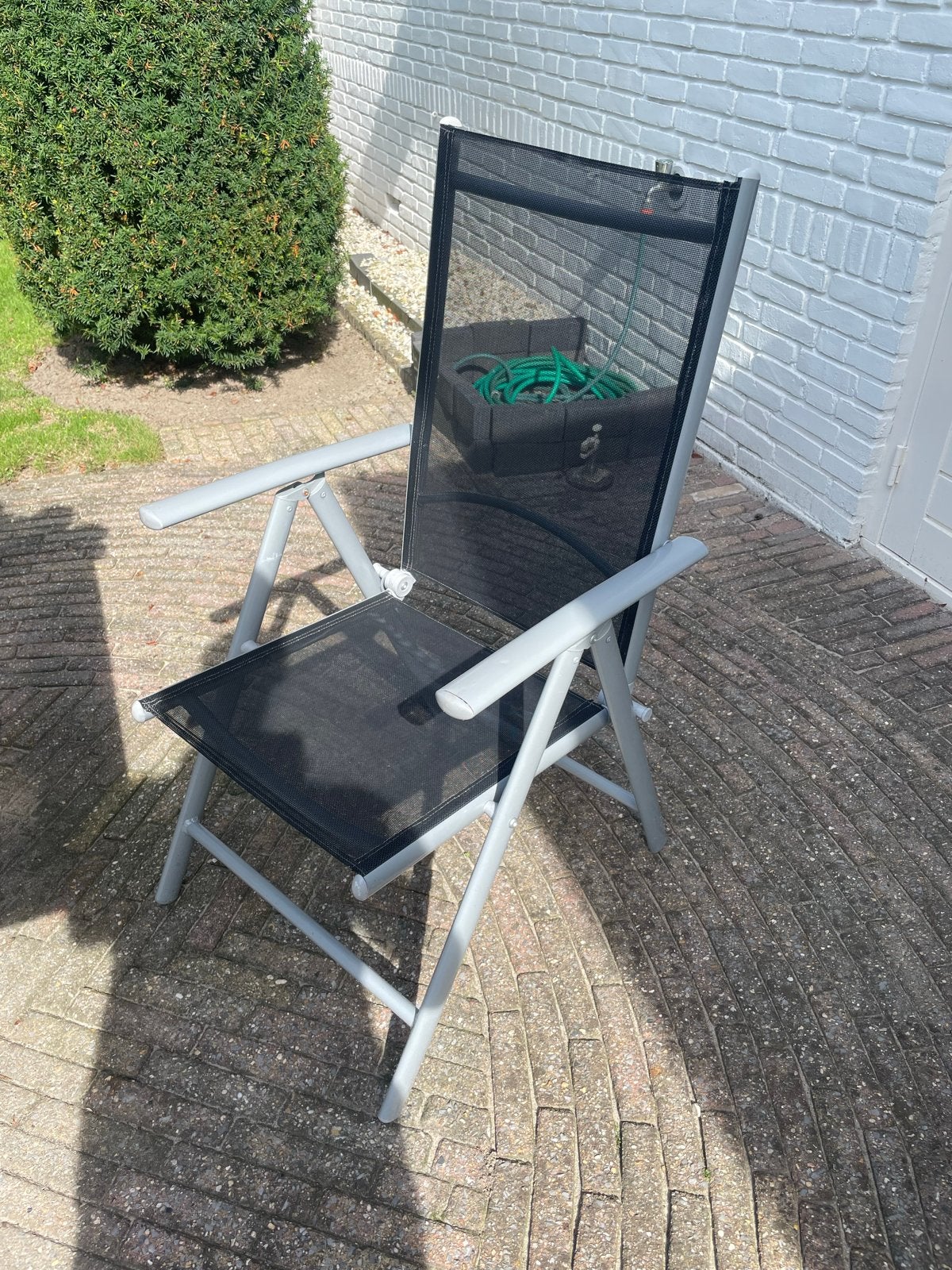 4x Tuinstoel inklapbaar en verstelbaar - Prima staat, Ophalen, Gebruikt, Metaal, Inklapbaar