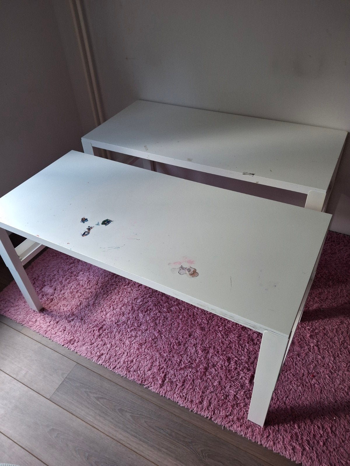 2x Bureau voor kinderen, wit., Huis en Inrichting, Bureaus, Ophalen, In hoogte verstelbaar, Gebruikt