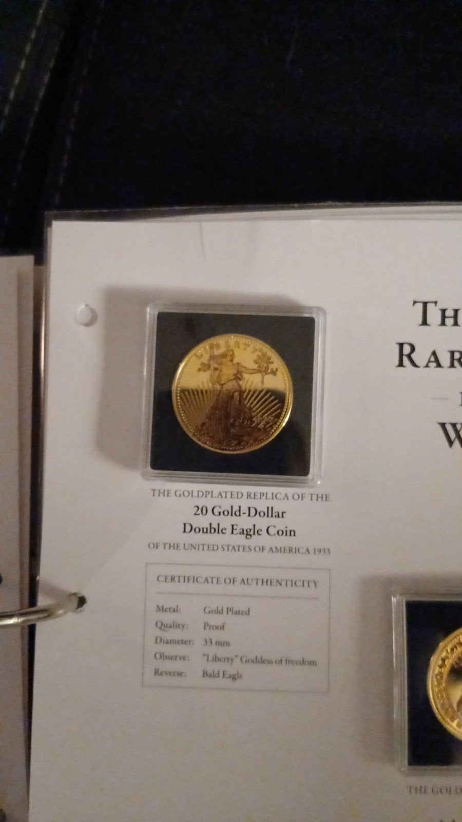 Vergulde Replica 20 Gold-Dollar Double Eagle 1933, Postzegels en Munten, Ophalen of Verzenden, Losse munt, Goud