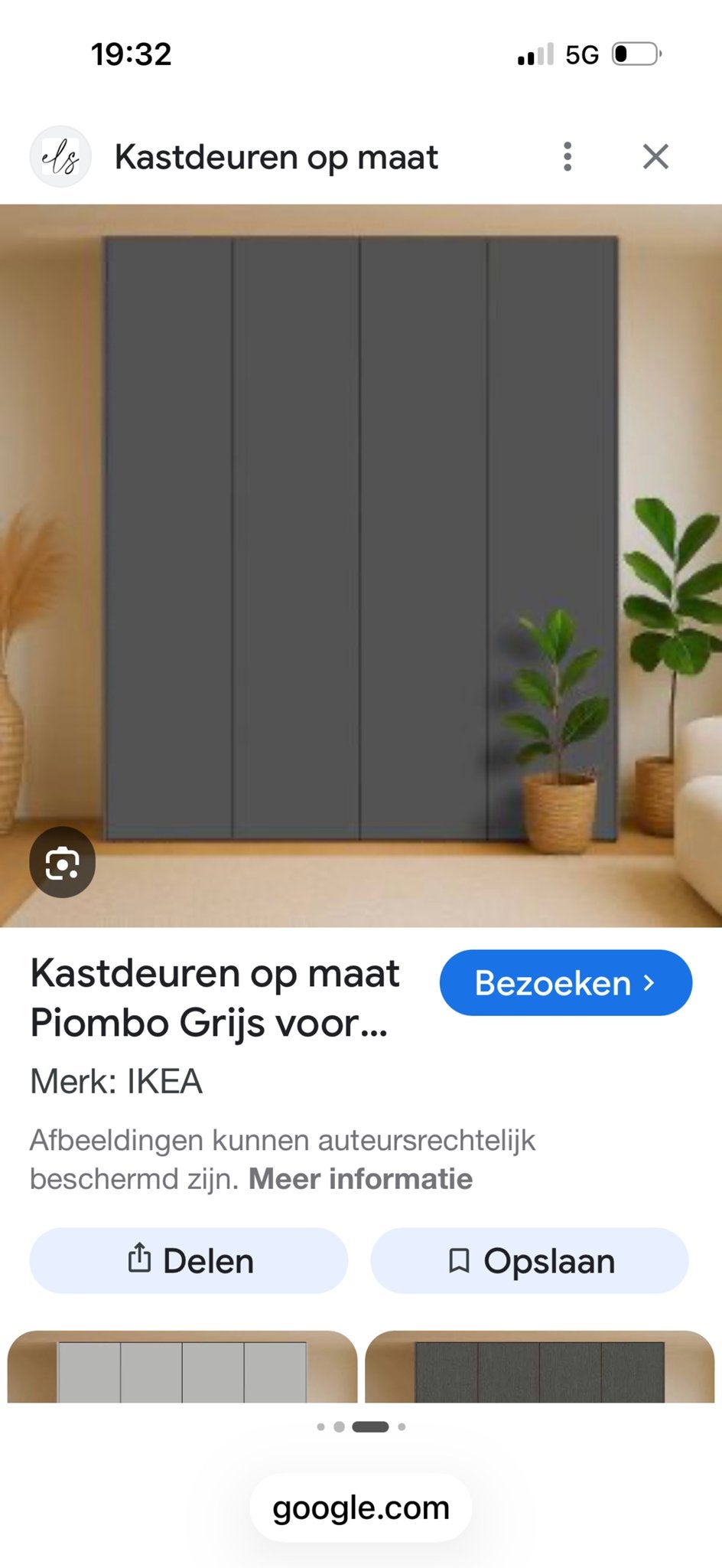 IKEA Pax kastdeur Piombo Grijs (beschadigd), Huis en Inrichting, Kasten | Kledingkasten, Ophalen, Gebruikt, 200 cm of meer, 50 tot 100 cm