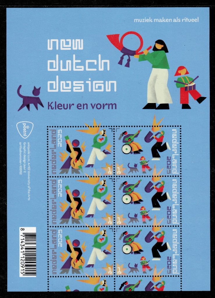 Jaar 2025 NVPH nnb Muziek maken als ritueel. New Dutch Desig, Ophalen of Verzenden, Na 1940, Postfris